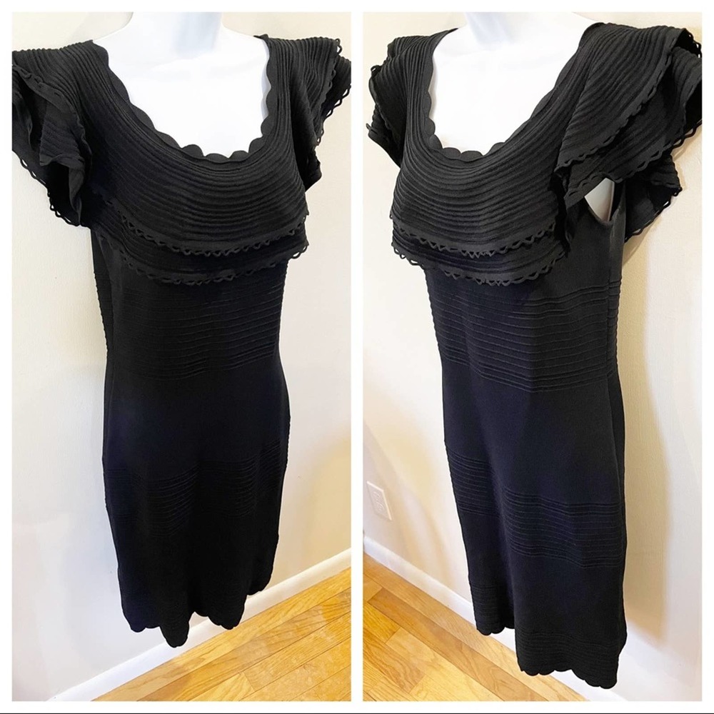 Eliza J Off the Shoulder Ruffle Sheath Dress Large - Picture 15 of 16